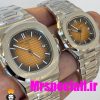 ساعت ست پتک فیلیپ ناتیلوس کوارتز استیل صفحه نارنجی مشکی Patek Philippe NUATILOS 020754