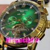 ساعت پتک فیلیپ مردانه بند چرم توربیلون اتوماتیک طلایی صفحه سبز Patek Philippe 020812