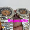 ساعت ست پتک فیلیپ ناتیلوس کوارتز استیل صفحه نارنجی مشکی Patek Philippe NUATILOS 020754