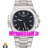 ساعت پتک فیلیپ مردانه مدل ناتیلوس کوارتز استیل صفحه مشکی Patek Philippe NUATILOS 01009