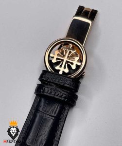ساعت مردانه پتک فیلیپ اتوماتیک اسکلتون رزگلد بند چرم مشکی Patek Philippe Luxury 01258