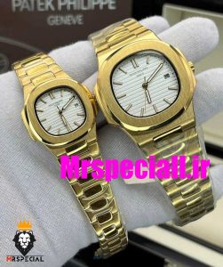 ساعت ست پتک فیلیپ ناتیلوس کوارتز طلایی صفحه سفید Patek Philippe NUATILOS 020742