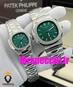 ساعت ست مردانه و زنانه پتک فیلیپ ناتیلوس کوارتز استیل صفحه سبز Patek Philippe NUATILOS 01673