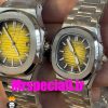 ساعت ست پتک فیلیپ ناتیلوس کوارتز استیل صفحه زرد مشکی Patek Philippe NUATILOS 020753