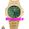 ساعت مچی مردانه پتک فیلیپ موتور کوارتز طلایی صفحه سبز Patek Philippe NUATILOS 01211