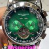 ساعت پتک فیلیپ مردانه بند چرم توربیلون اتوماتیک صفحه سبز Patek Philippe 020814