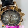ساعت پتک فیلیپ مردانه بند چرم توربیلون اتوماتیک رزگلد صفحه طوسی Patek Philippe 020811