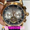 ساعت پتک فیلیپ مردانه بند چرم توربیلون اتوماتیک رزگلد صفحه طوسی Patek Philippe 020811