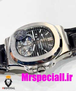 ساعت پتک فیلیپ ناتیلوس مردانه اتوماتیک بند چرم صفحه طوسی Patek Philippe NUATILOS 020696