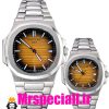 ساعت ست پتک فیلیپ ناتیلوس کوارتز استیل صفحه نارنجی مشکی Patek Philippe NUATILOS 020754