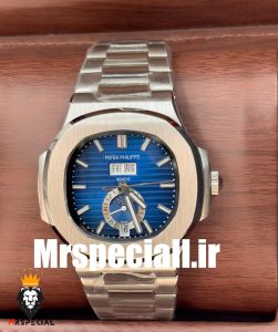 ساعت مردانه پتک فیلیپ ناتیلوس اتوماتیک استیل صفحه ابی دی دیت Patek Philippe NUATILOS 020674 