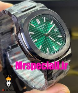 ساعت مچی مردانه پتک فیلیپ ناتیلوس کوارتز مشکی صفحه کله غازی Patek Philippe NUATILOS 020764 