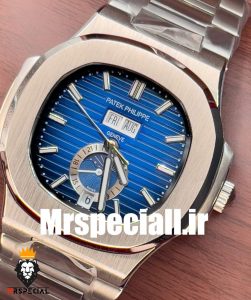 ساعت مردانه پتک فیلیپ ناتیلوس اتوماتیک استیل صفحه ابی دی دیت Patek Philippe NUATILOS 020674 