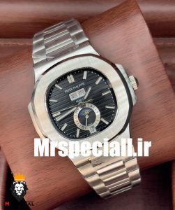 ساعت مردانه پتک فیلیپ ناتیلوس دی دیت اتوماتیک استیل صفحه مشکی Patek Philippe NUATILOS 0954