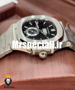 ساعت مردانه پتک فیلیپ ناتیلوس دی دیت اتوماتیک استیل صفحه مشکی Patek Philippe NUATILOS 0954