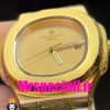 ساعت پتک فیلیپ مردانه ناتیلوس کوارتز طلایی صفحه طلایی Patek Philippe NUATILOS 020769