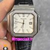 ساعت مچی مردانه پتک فیلیپ کوبیتوس کوارتز بند چرم صفحه سفید Patek Philippe CUBITUS 021029