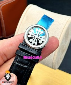 ساعت مچی مردانه پتک فیلیپ دی دیت اتوماتیک بند چرم صفحه سفید Patek Philippe Perpetual Calendar 021241