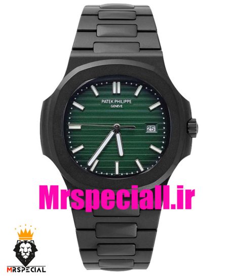 ساعت مچی مردانه پتک فیلیپ ناتیلوس کوارتز مشکی صفحه سبز Patek Philippe NUATILOS 021181
