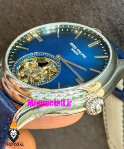 ساعت پتک فیلیپ مردانه اتوماتیک چرم ابی صفحه ابی Patek Philippe 021555