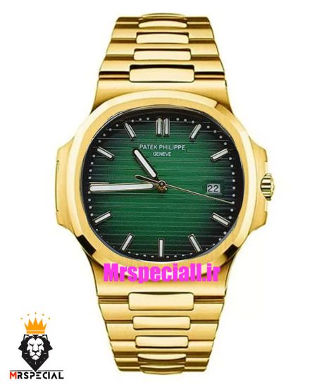 ساعت مچی مردانه پتک فیلیپ ناتیلوس کوارتز طلایی صفحه سبز Patek Philippe nuatilos 021179
