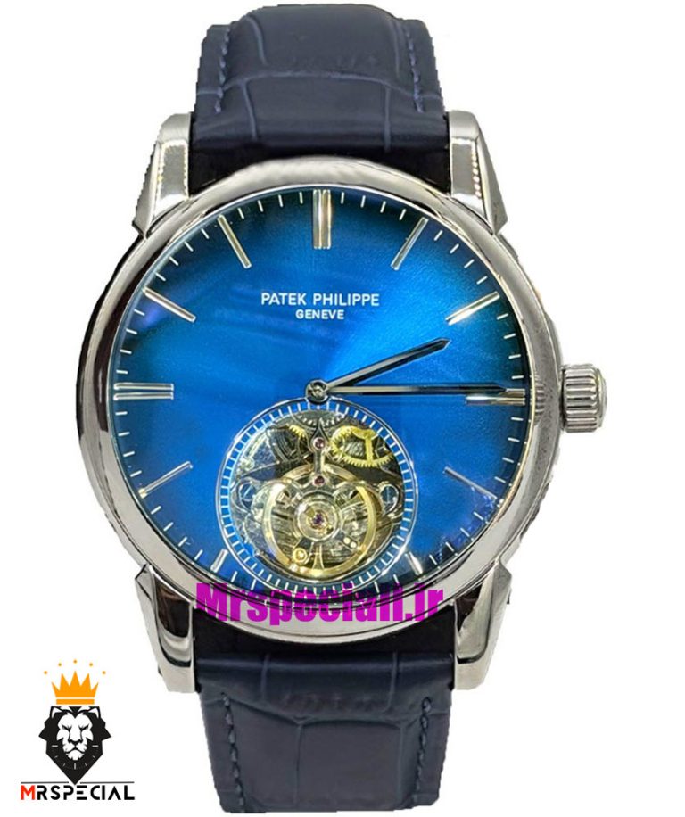 ساعت پتک فیلیپ مردانه اتوماتیک چرم ابی صفحه ابی Patek Philippe 021555