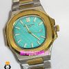 ساعت پتک فیلیپ مردانه ناتیلوس کوارتز دورنگ طلایی صفحه تیفانی Patek Philippe NUATILOS 021055