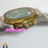 ساعت پتک فیلیپ مردانه ناتیلوس کوارتز دورنگ طلایی صفحه تیفانی Patek Philippe NUATILOS 021055