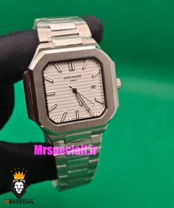 ساعت مچی مردانه پتک فیلیپ مدل کوبیتوس بند استیل صفحه سفید Patek Philippe CUBITUS 021067