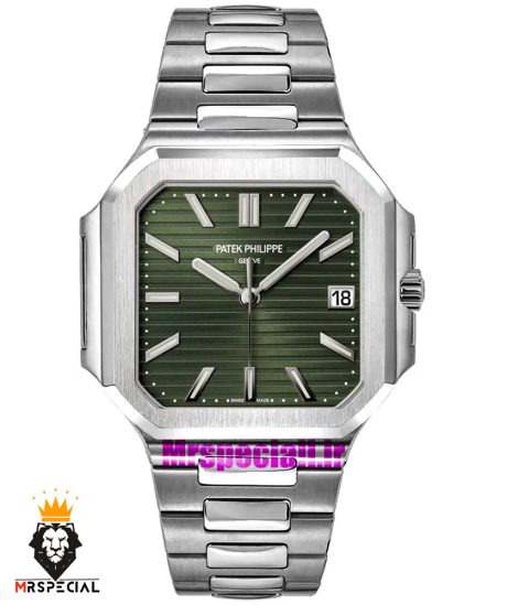 ساعت مچی مردانه پتک فیلیپ مدل کوبیتوس بند استیل صفحه سبز Patek Philippe CUBITUS 021070