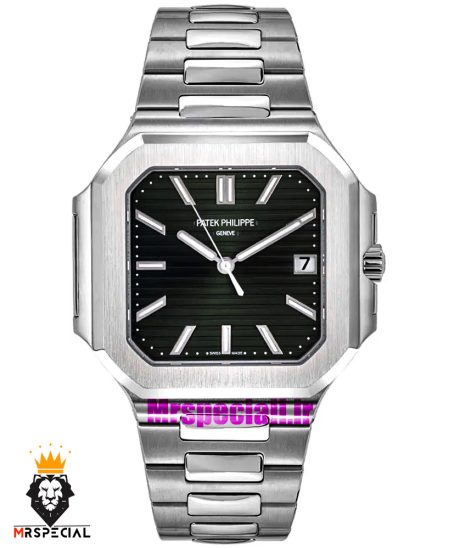 ساعت مچی مردانه پتک فیلیپ مدل کوبیتوس بند استیل صفحه مشکی Patek Philippe CUBITUS 021068