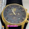 ساعت پورشه دیزاین مردانه کرنوگراف طلایی بند جیر مشکی صفحه مشکی Porsche Design 021186