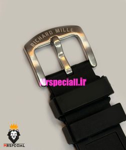 ساعت ریچارد میل مردانه کوارتز مشکی قاب سفید بند رابر مشکی 021713 RICHARD MILLE 