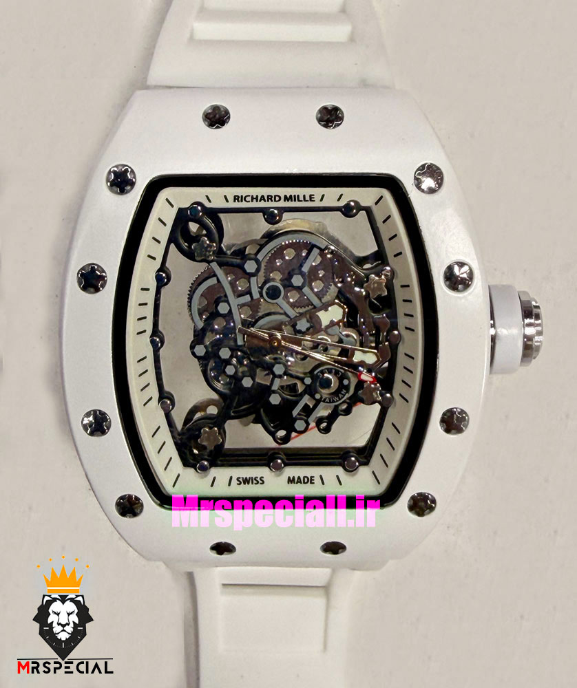 ساعت ریچارد میل مردانه کوارتز سفید بند رابر سفید 021614 RICHARD MILLE