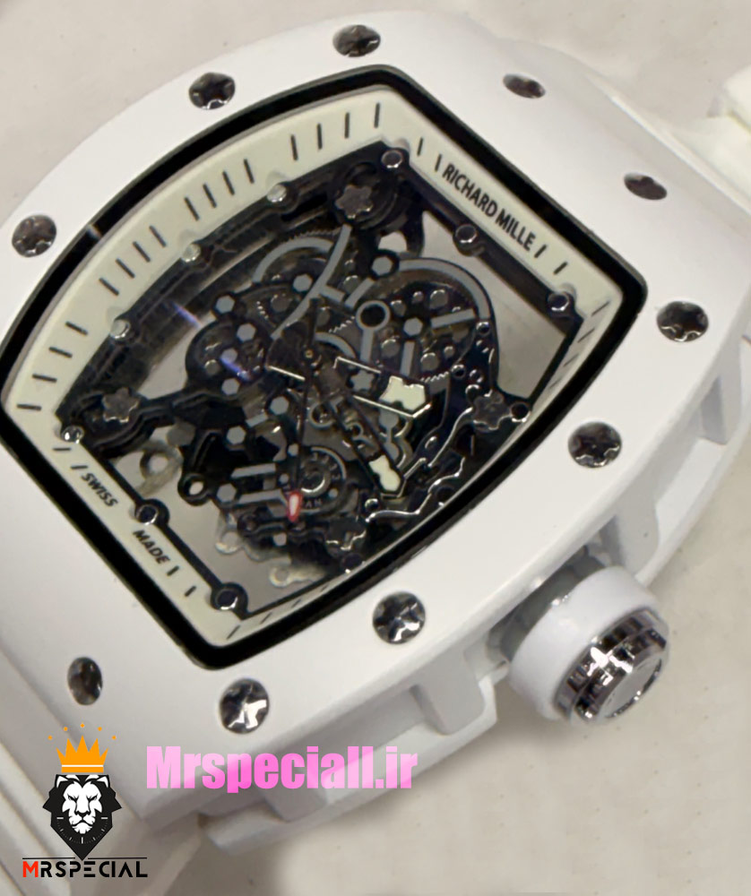 ساعت ریچارد میل مردانه کوارتز سفید بند رابر سفید 021614 RICHARD MILLE