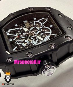 ساعت ریچارد میل مردانه کوارتز مشکی بند رابر مشکی 021617 RICHARD MILLE