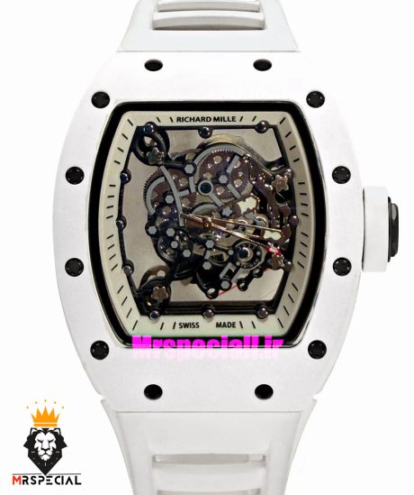 ساعت ریچارد میل مردانه کوارتز سفید بند رابر سفید 021614 RICHARD MILLE