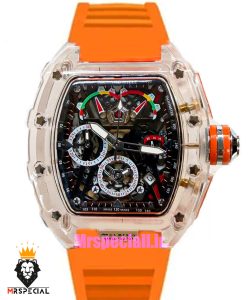 ساعت ریچارد میل مردانه کرنوگراف بند رابر نارنجی 021613 RICHARD MILLE