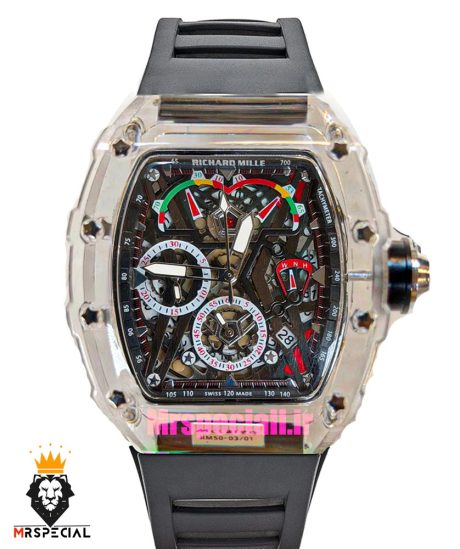 ساعت ریچارد میل مردانه کرنوگراف بند رابر مشکی 021612 RICHARD MILLE