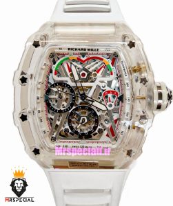 ساعت ریچارد میل مردانه کرنوگراف سفید بند رابر سفید 021611 RICHARD MILLE