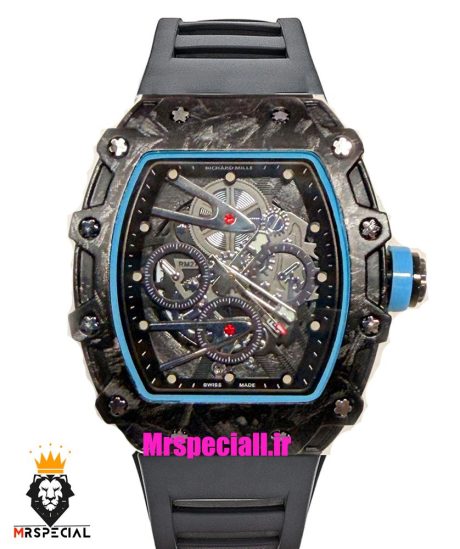 ساعت ریچارد میل مردانه کوارتز مشکی بند رابر مشکی 021618 RICHARD MILLE