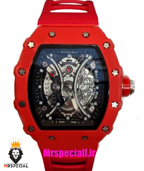 ساعت ریچارد میل مردانه کوارتز قرمز بند رابر قرمز 021609 RICHARD MILLE