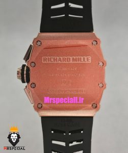 ساعت ریچارد میل مردانه کرنوگراف رزگلد بند رابر مشکی 021220 RICHARD MILLE 