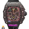 ساعت ریچارد میل مردانه کرنوگراف مشکی بند رابر مشکی 021221 RICHARD MILLE