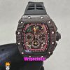ساعت ریچارد میل مردانه کرنوگراف مشکی بند رابر مشکی 021221 RICHARD MILLE