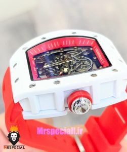 ساعت ریچارد میل مردانه کوارتز قاب سرامیک بند رابر قرمز 021421 RICHARD MILLE 