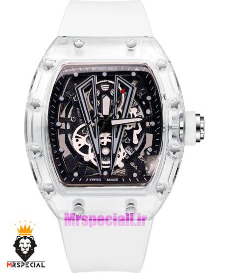 ساعت ریچارد میل مردانه قاب شیشه ای بند رابر کوارتز 01891 RICHARD MILLE
