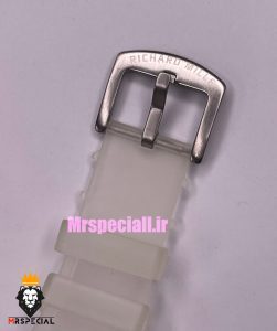  ساعت ریچارد میل مردانه قاب شیشه ای بند رابر سفید کوارتز 01891 RICHARD MILLE