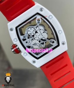 ساعت ریچارد میل مردانه کوارتز قاب سرامیک بند رابر قرمز 021421 RICHARD MILLE 