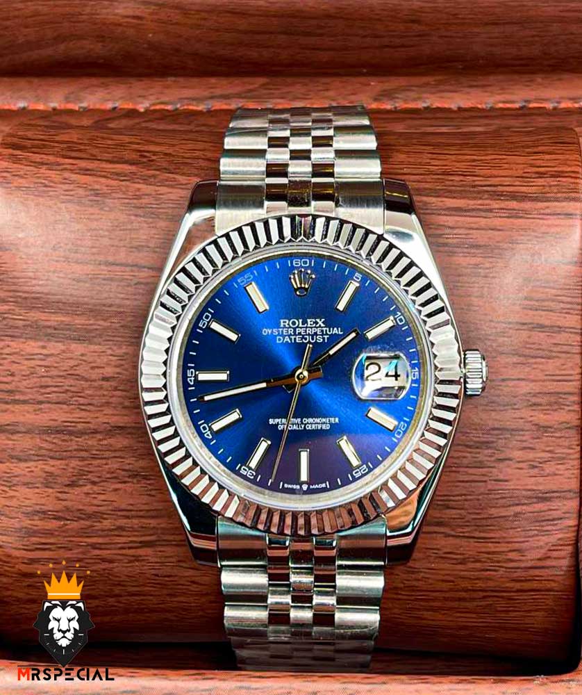 ساعت رولکس مردانه مدل دیت جاست اتوماتیک استیل صفحه ابی 5789 ROLEX DATE JUST